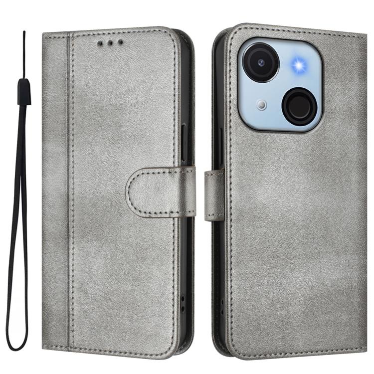 For itel A50C Line Splicing Buckle Retro Leather Phone Case
