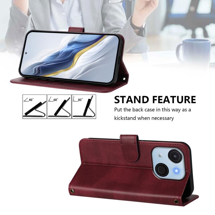 For itel A50C Line Splicing Buckle Retro Leather Phone Case