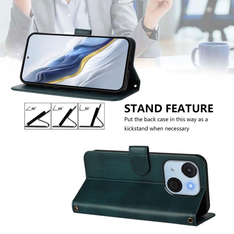 For itel A50C Line Splicing Buckle Retro Leather Phone Case