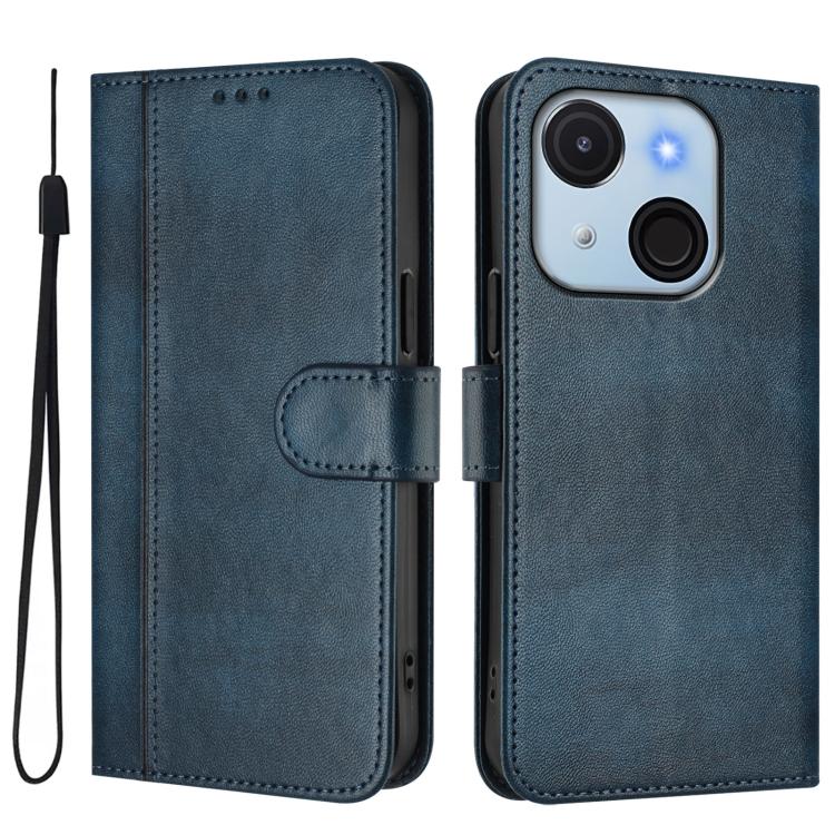 For itel A50C Line Splicing Buckle Retro Leather Phone Case