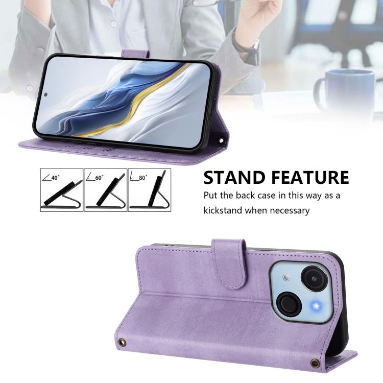For itel A50C Line Splicing Buckle Retro Leather Phone Case