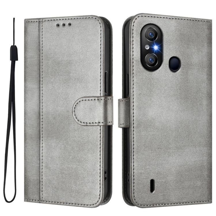 For itel A58 Lite / A49 Play Line Splicing Buckle Retro Leather Phone Case