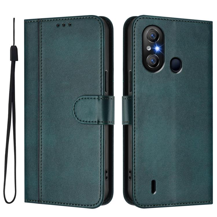 For itel A58 Lite / A49 Play Line Splicing Buckle Retro Leather Phone Case