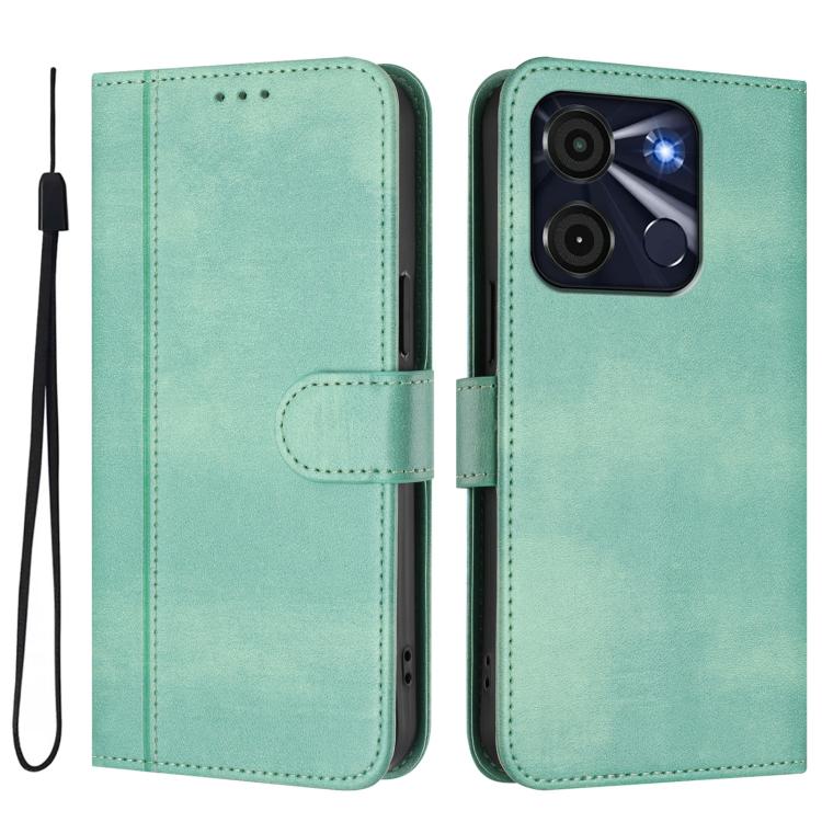 For itel A60 / A60s Line Splicing Buckle Retro Leather Phone Case