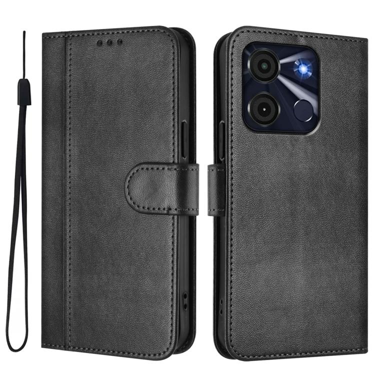 For itel A60 / A60s Line Splicing Buckle Retro Leather Phone Case