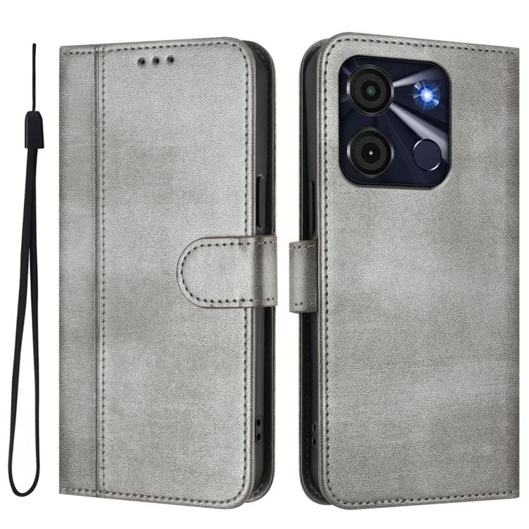 For itel A60 / A60s Line Splicing Buckle Retro Leather Phone Case