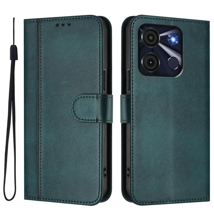 For itel A60 / A60s Line Splicing Buckle Retro Leather Phone Case
