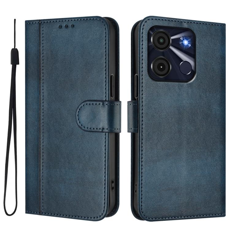 For itel A60 / A60s Line Splicing Buckle Retro Leather Phone Case