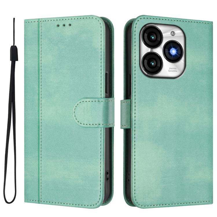 For itel A70 Line Splicing Buckle Retro Leather Phone Case