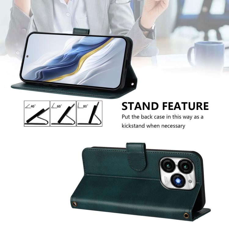 For itel A70 Line Splicing Buckle Retro Leather Phone Case