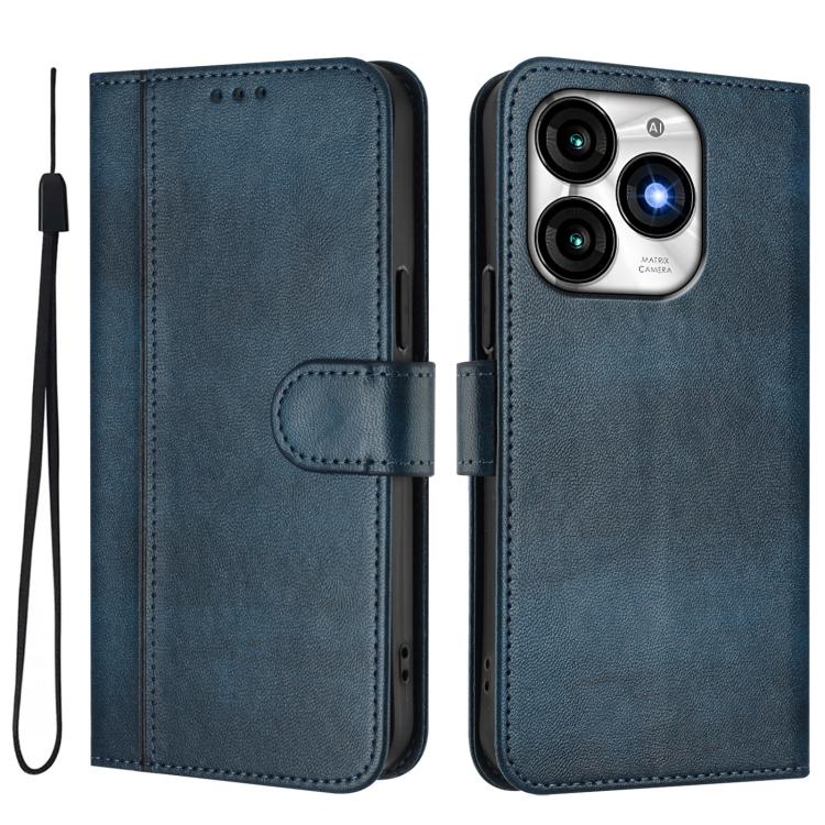 For itel A70 Line Splicing Buckle Retro Leather Phone Case