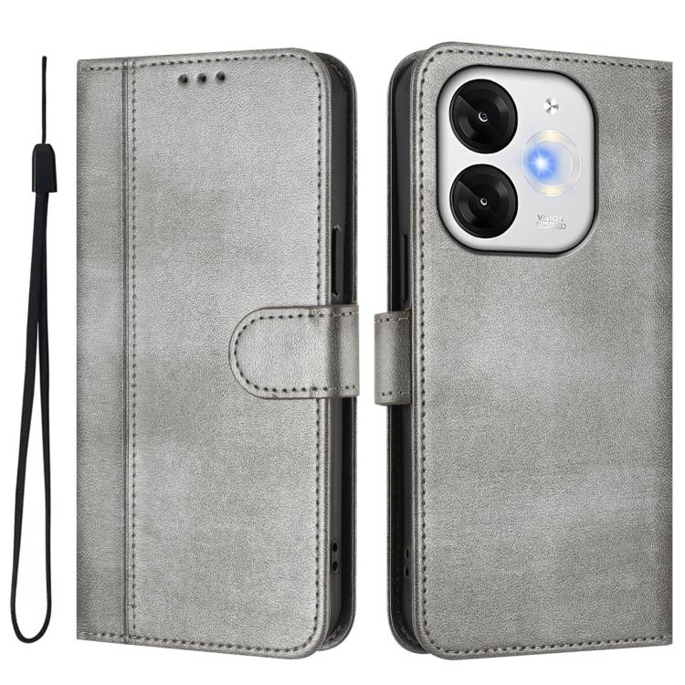 For itel A80 4G Line Splicing Buckle Retro Leather Phone Case