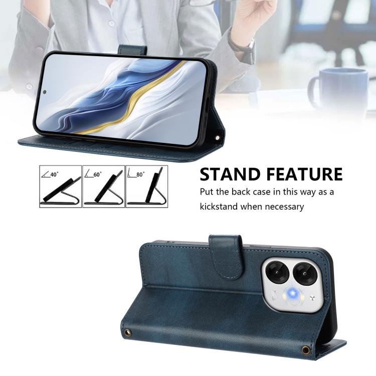 For itel A80 4G Line Splicing Buckle Retro Leather Phone Case