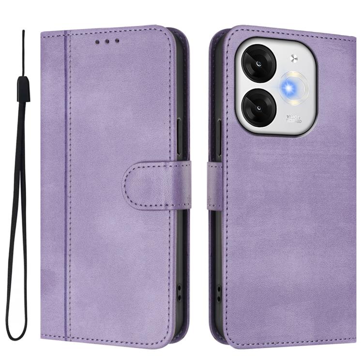 For itel A80 4G Line Splicing Buckle Retro Leather Phone Case