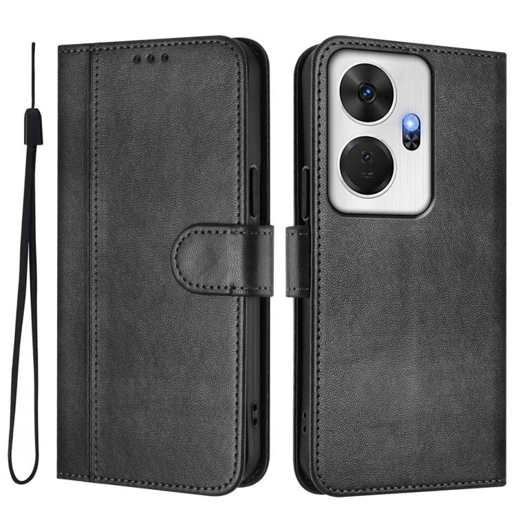 For itel P55+ Line Splicing Buckle Retro Leather Phone Case