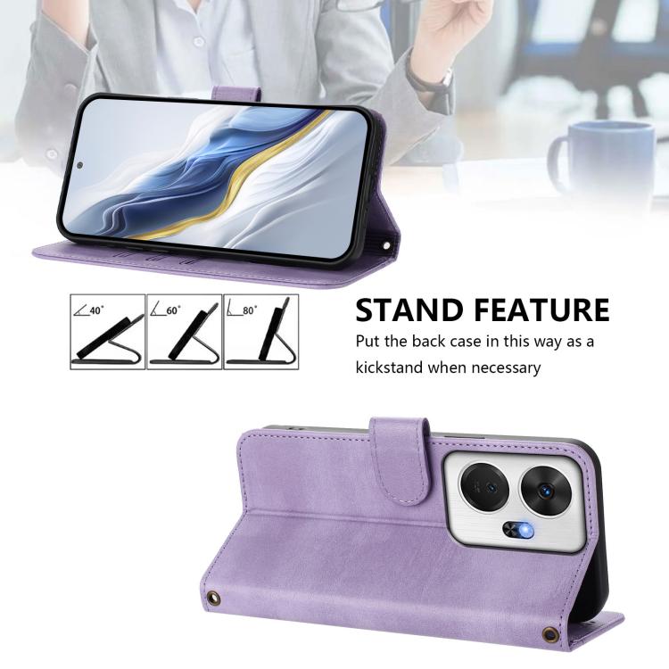 For itel P55+ Line Splicing Buckle Retro Leather Phone Case