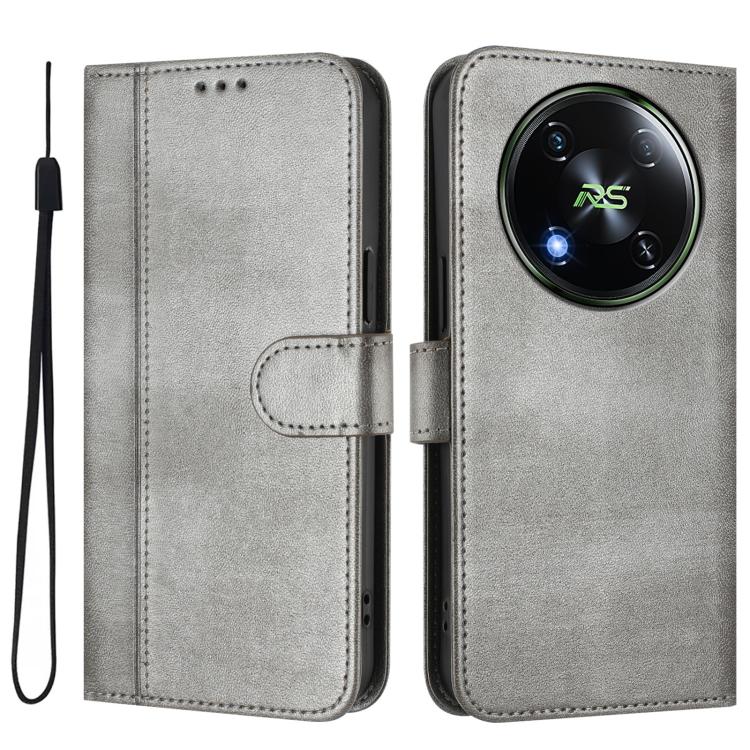 For itel RS4 Line Splicing Buckle Retro Leather Phone Case