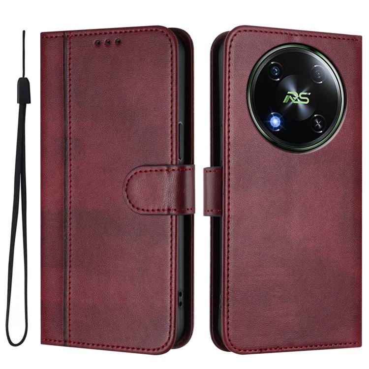 For itel RS4 Line Splicing Buckle Retro Leather Phone Case