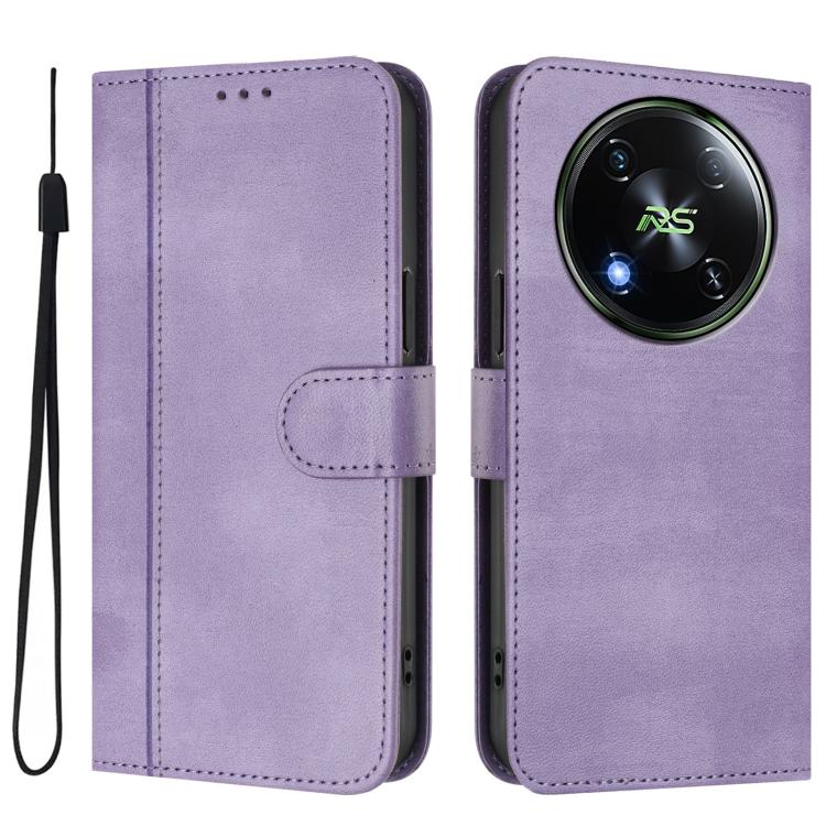 For itel RS4 Line Splicing Buckle Retro Leather Phone Case