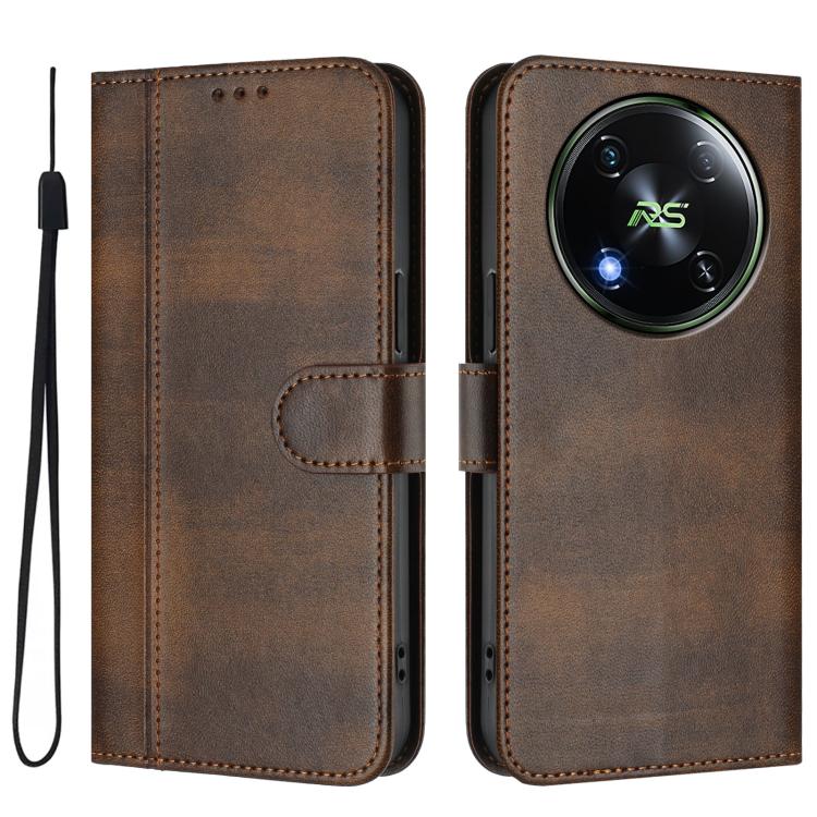 For itel RS4 Line Splicing Buckle Retro Leather Phone Case