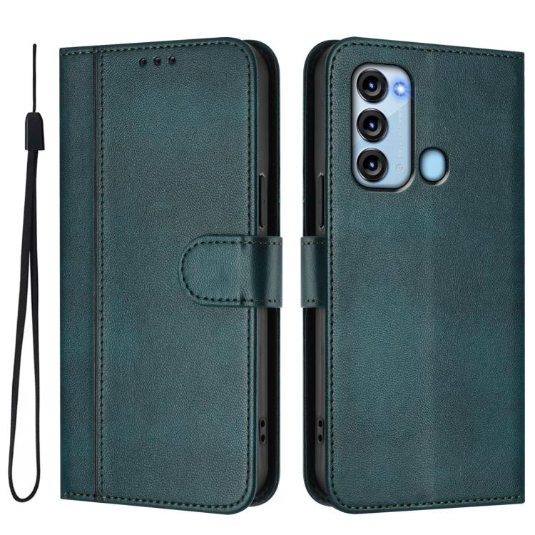 For itel S17 / Vision 3 Line Splicing Buckle Retro Leather Phone Case