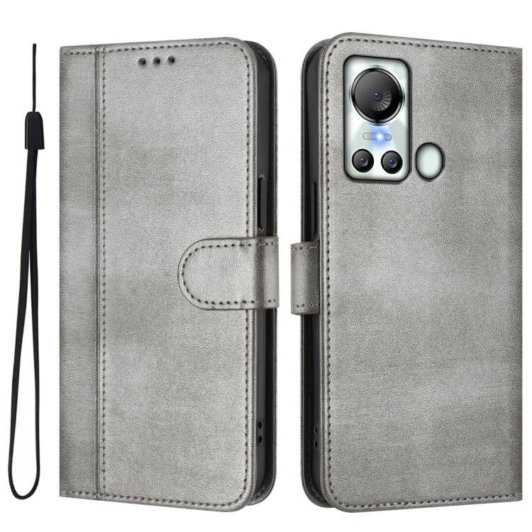 For itel S18 / Vision 5 Line Splicing Buckle Retro Leather Phone Case