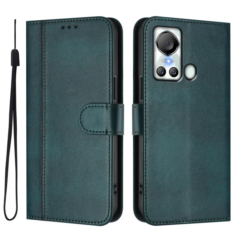 For itel S18 / Vision 5 Line Splicing Buckle Retro Leather Phone Case
