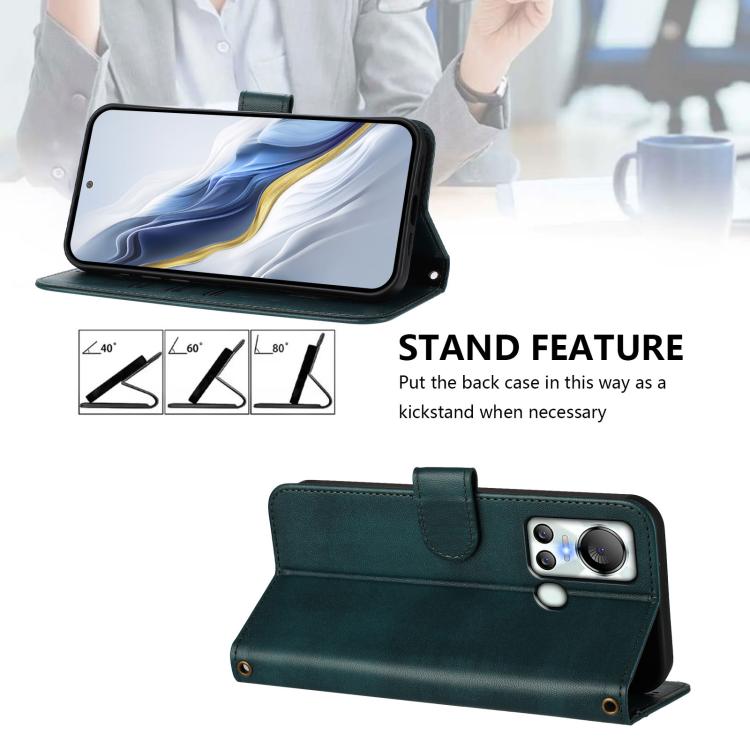 For itel S18 / Vision 5 Line Splicing Buckle Retro Leather Phone Case