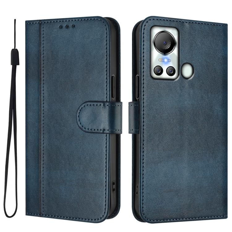 For itel S18 / Vision 5 Line Splicing Buckle Retro Leather Phone Case