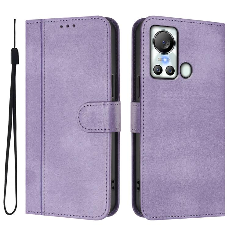 For itel S18 / Vision 5 Line Splicing Buckle Retro Leather Phone Case