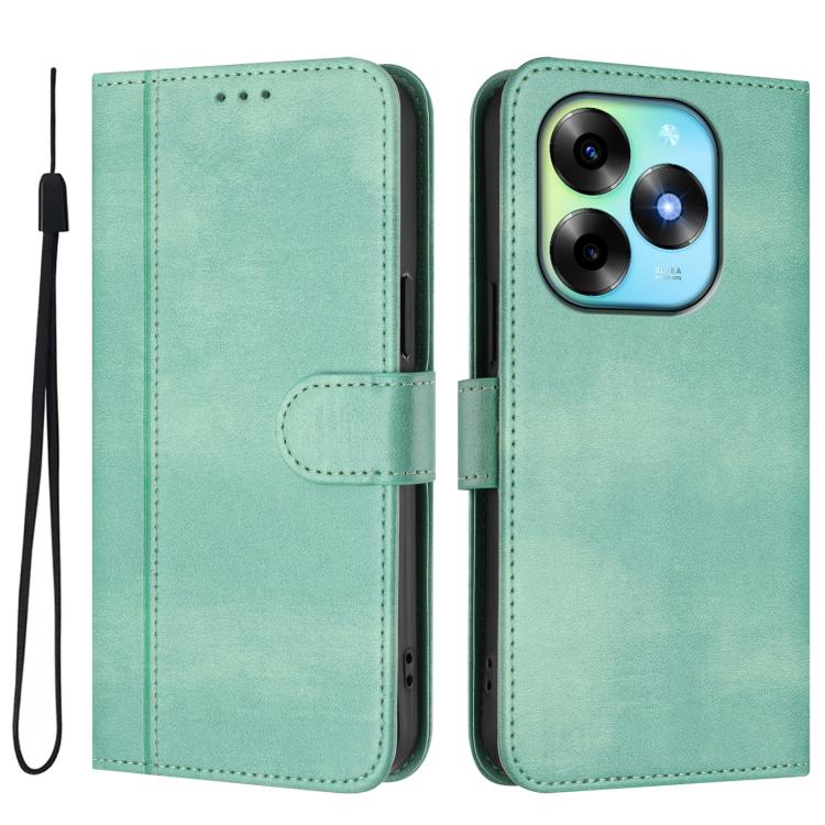 For itel S23+ Line Splicing Buckle Retro Leather Phone Case