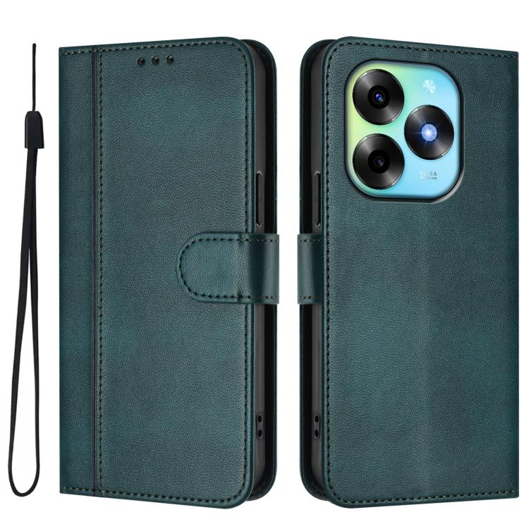For itel S23+ Line Splicing Buckle Retro Leather Phone Case