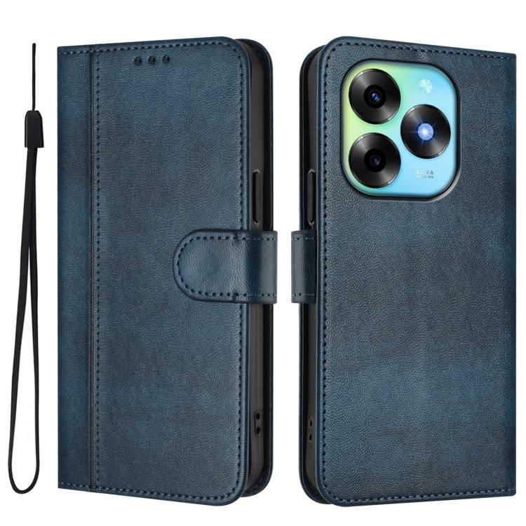 For itel S23+ Line Splicing Buckle Retro Leather Phone Case