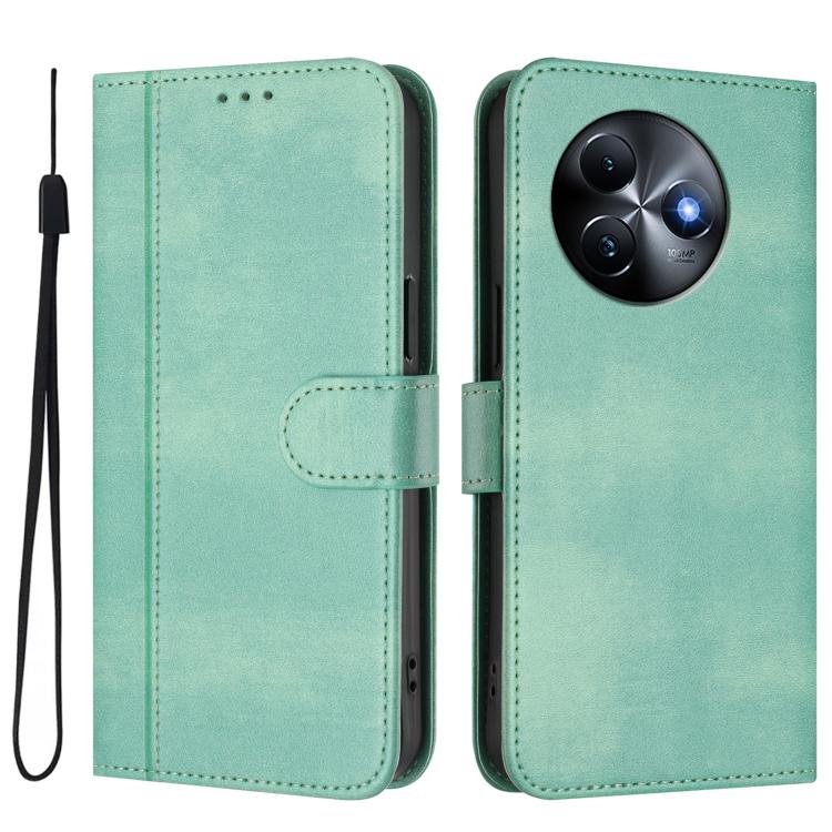 For itel S24 Line Splicing Buckle Retro Leather Phone Case