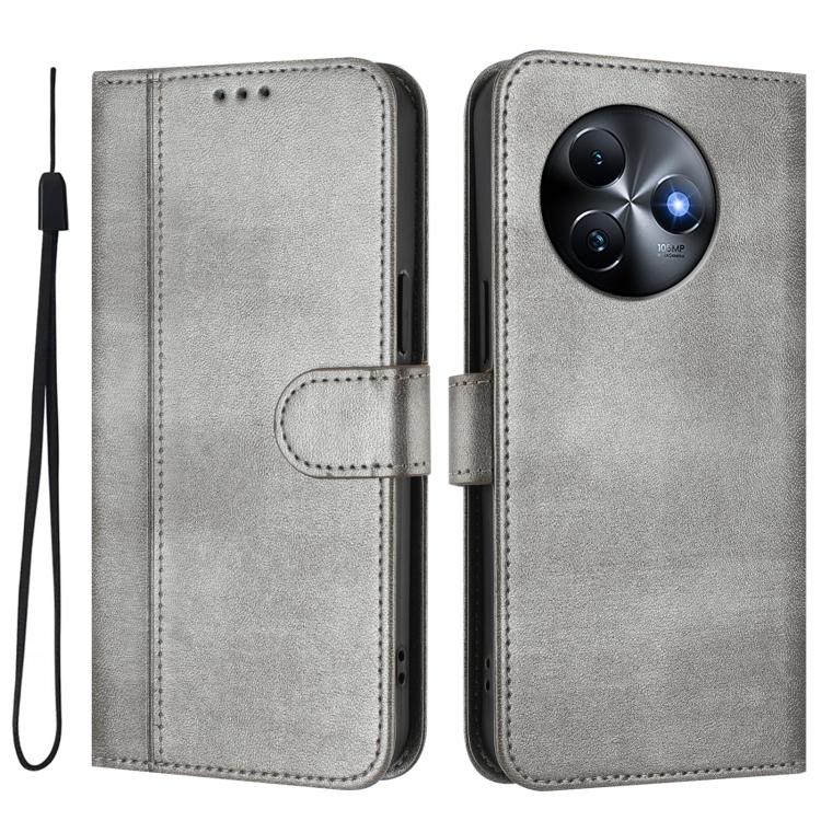 For itel S24 Line Splicing Buckle Retro Leather Phone Case