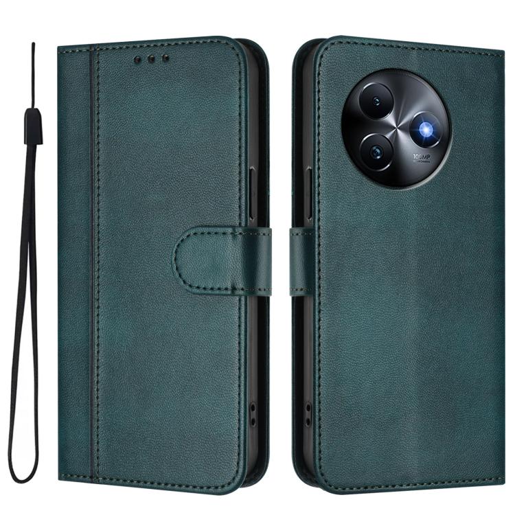 For itel S24 Line Splicing Buckle Retro Leather Phone Case
