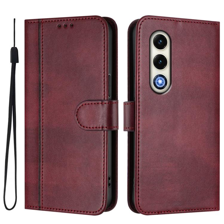 For itel S25 4G Line Splicing Buckle Retro Leather Phone Case