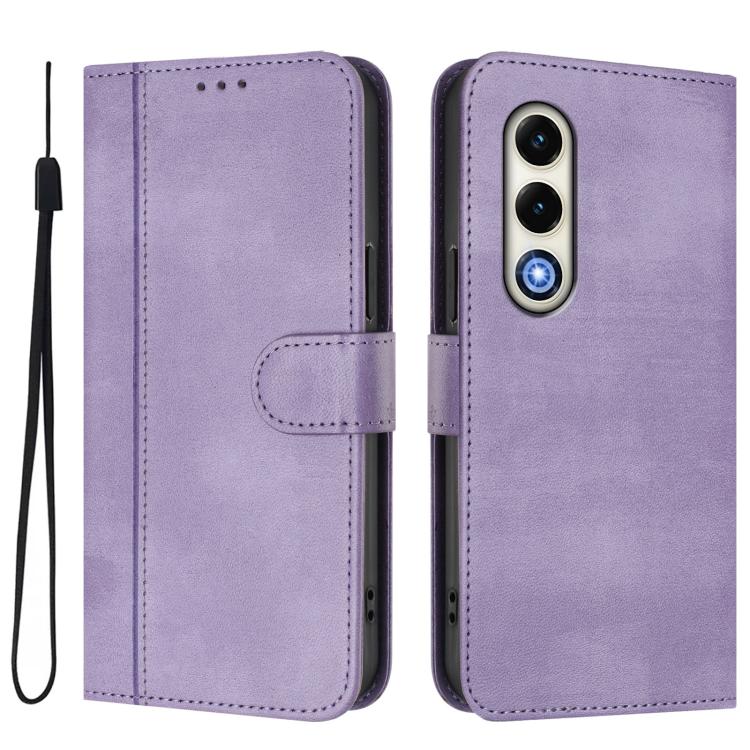 For itel S25 4G Line Splicing Buckle Retro Leather Phone Case