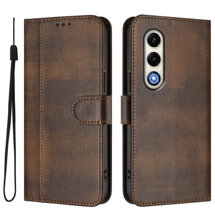 For itel S25 4G Line Splicing Buckle Retro Leather Phone Case