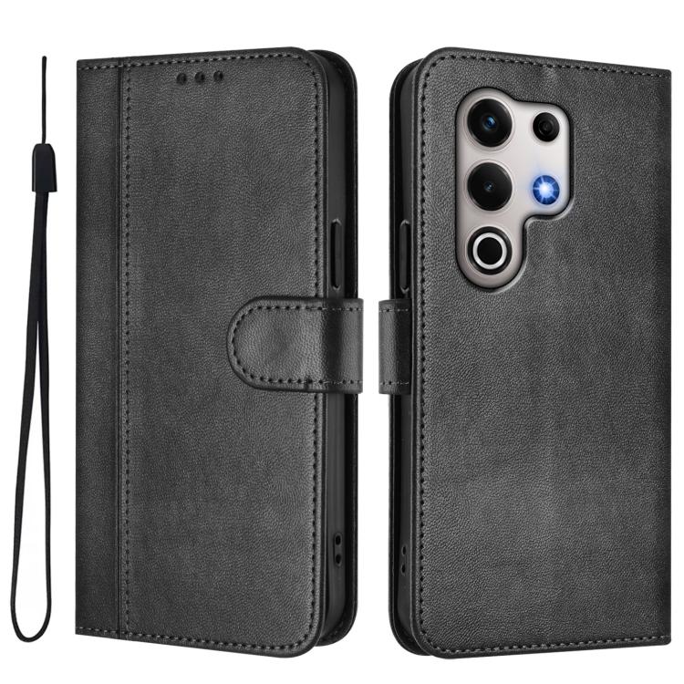 For itel S25 Ultra 4G Line Splicing Buckle Retro Leather Phone Case