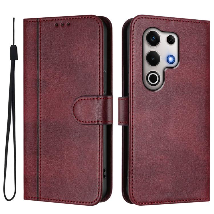 For itel S25 Ultra 4G Line Splicing Buckle Retro Leather Phone Case