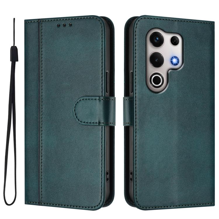 For itel S25 Ultra 4G Line Splicing Buckle Retro Leather Phone Case