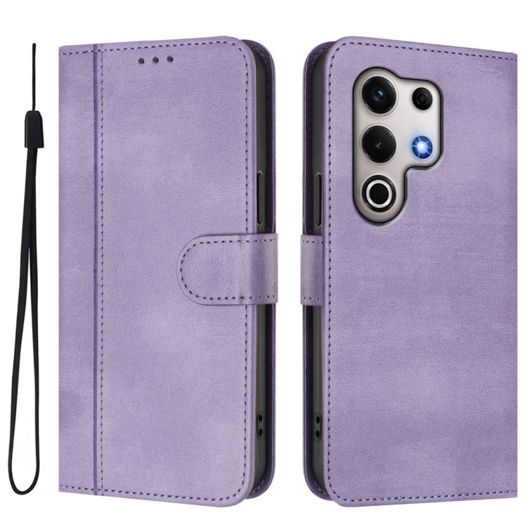 For itel S25 Ultra 4G Line Splicing Buckle Retro Leather Phone Case