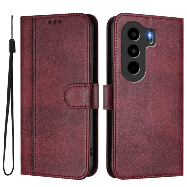 For itel Power 70 Line Splicing Buckle Retro Leather Phone Case