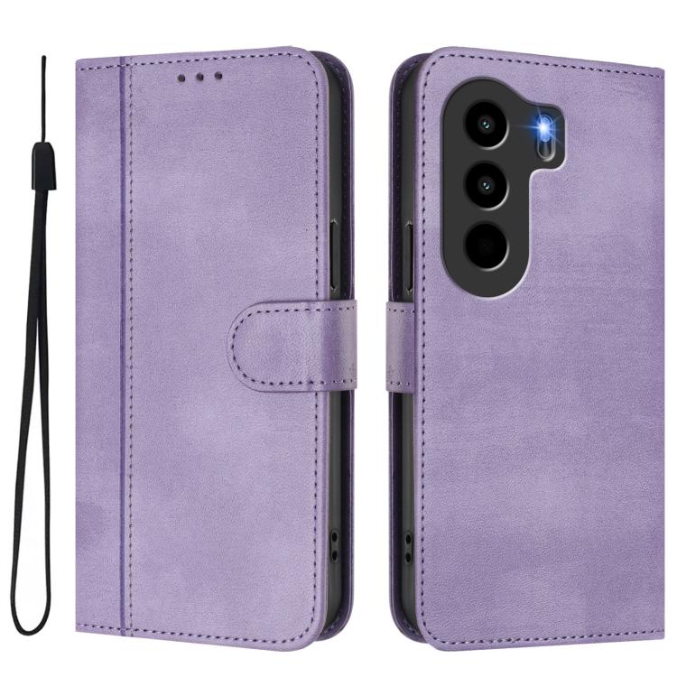 For itel Power 70 Line Splicing Buckle Retro Leather Phone Case