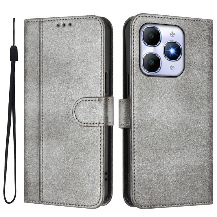 For itel A90 4G Line Splicing Buckle Retro Leather Phone Case