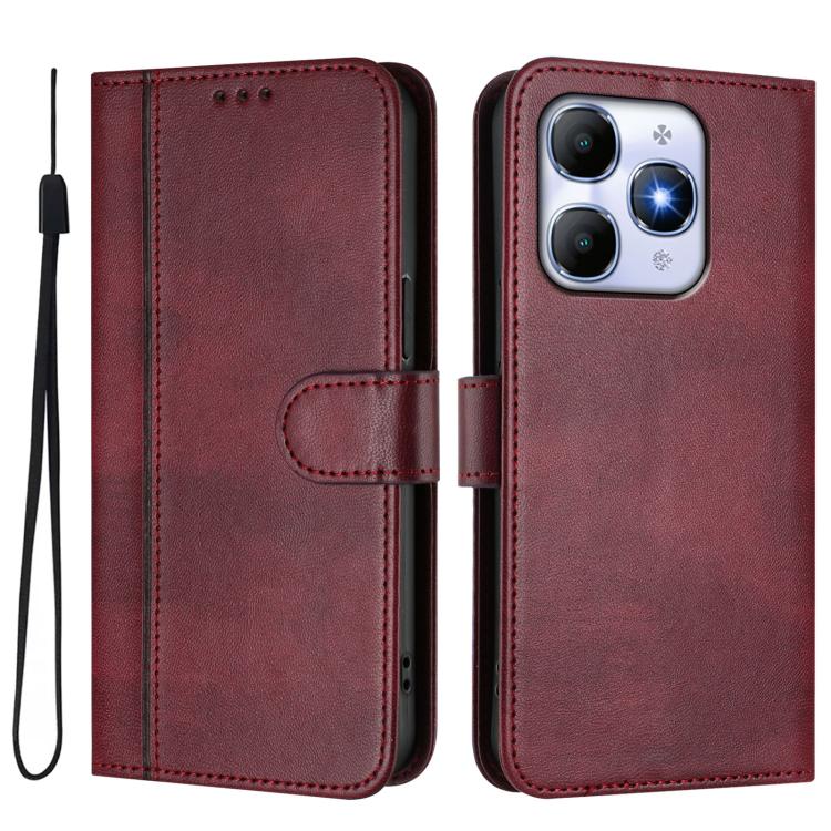 For itel A90 4G Line Splicing Buckle Retro Leather Phone Case