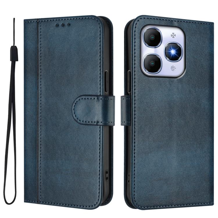 For itel A90 4G Line Splicing Buckle Retro Leather Phone Case