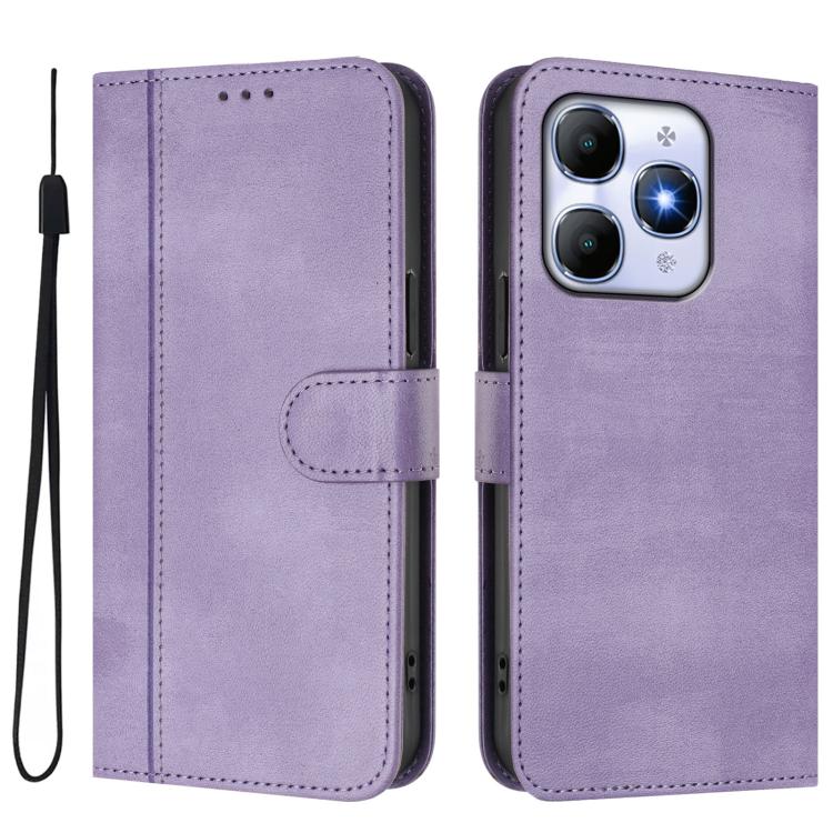 For itel A90 4G Line Splicing Buckle Retro Leather Phone Case