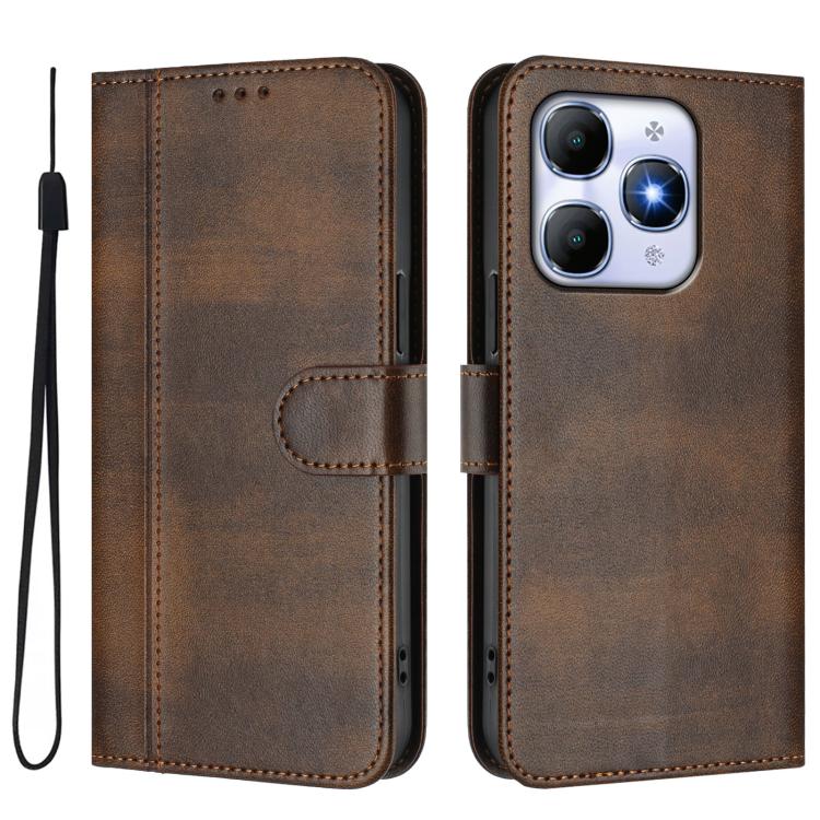 For itel A90 4G Line Splicing Buckle Retro Leather Phone Case